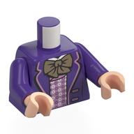 Torso, Coat, Bright Pink Trim, Vest, Dark Tan Bowtie print, Dark Purple Arms, Light Nougat Hands Dunkellila