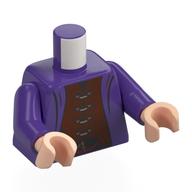 Torso, Robe, Reddish Brown Shirt, Silver Clamps print, Dark Purple Arms, Light Nougat Hands Dark Purple