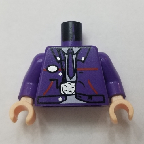Torso Jacket and Dark Purple Tie Print (Knight Bus Conductor), Dark Purple Arms, Light Nougat Hands Dunkellila