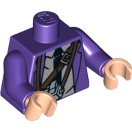 Torso Jacket and Black Tie Print (Knight Bus Conductor), Dark Purple Arms, Light Nougat Hands Dark Purple