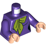 Torso Shirt with Lime Neckerchief Print, Dark Purple Arms, Light Nougat Hands Dunkellila