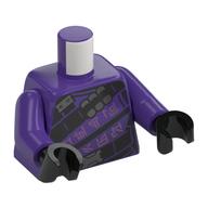 Torso, Black Armor, Sashes with Bright Pink Asian Symbols, Ammo Belt print, Dark Purple Arms, Black Hands Dunkellila