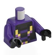 Torso, Realm Raider, Pixelated Pearl Titanium/Black/Bright Light Yellow Armor print, Dark Purple Arms, Black Hands Dunkellila