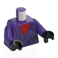 Torso, Robe, Silver Belt, Red Shirt print, Dark Purple Arms, Black Hands Dunkellila