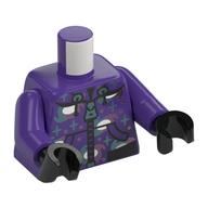 Torso, Black Zipper, Pockets, Metallic Blue/Pink Stars, Galaxies print, Dark Purple, Black Hands Dark Purple