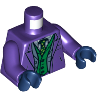 Torso Suit with Green and Sand Blue Vests and Green and Lime Tie Print (Joker), Dark Purple Arms, Dark Blue Hands Dunkellila