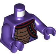 Torso Snake with Black and Copper Scales and Shoulder Strap Print, Dark Purple Arms and Hands Dark Purple