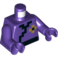 Torso Robes, Pixelated Black and Gold Squares Print, Dark Purple Arms and Hands Dunkellila