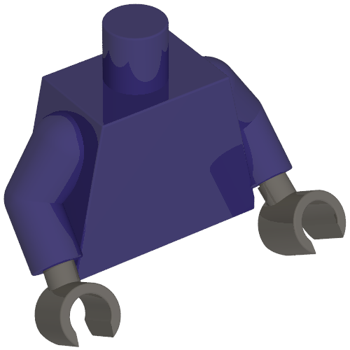 Torso, Dark Purple Arms, Dark Bluish Gray Hands [Plain] Dunkellila
