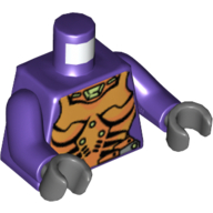 Torso Gold Body Armor with Amulet Print, Dark Purple Arms, Dark Bluish Gray Hands Dark Purple
