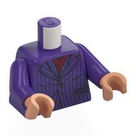 Torso, Jacket with Dark Blue Stripes, Dark Red Scarf print, Dark Purple Arms, Nougat Hands Dark Purple