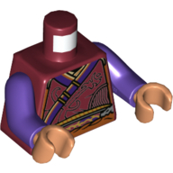 Torso Robes, Dark Purple Trim, Ornate Belt Print, Dark Purple Arms, Nougat Hands Dunkelrot