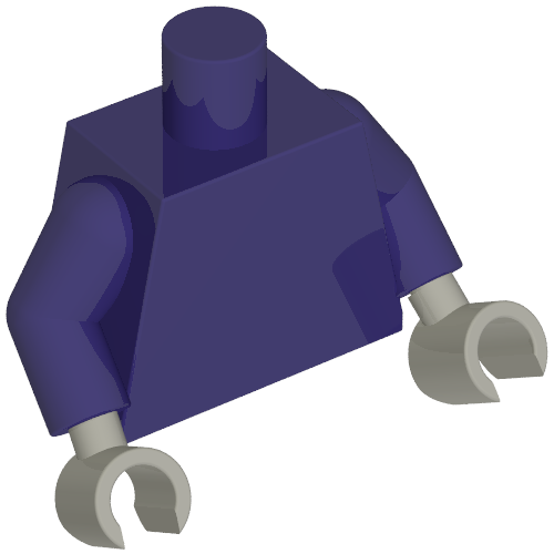 Torso, Dark Purple Arms, Light Bluish Gray Hands [Plain] Dunkellila