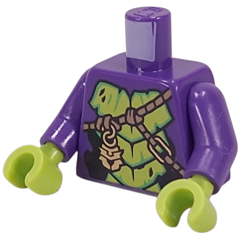 Torso, Lime Scales, Nougat Ropes, Gold Pendant print, Dark Purple Arms, Lime Hands Dunkellila