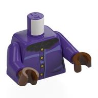 Torso, Coat, Gold Buttons, Black Fur Collar print, Dark Purple Arms, Reddish Brown Hands Dunkellila
