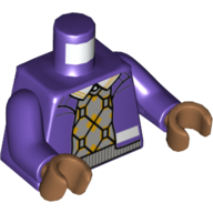 Torso Open Jacker over Light Bluish Grey/Orange Argyle Sweater Print, Dark Purple Hands, Medium Nougat Hands Dunkellila