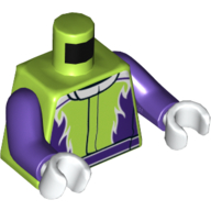 Torso Racing Suit with Dark Purple Flames Print, Dark Purple Arms, White Hands Limette