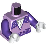 Torso, Dark Purple Decorations, Stars, White Shirt, Silver Dots print, Dark Purple Arms, White Hands Lavendel