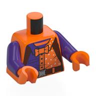 Torso, Dark Purple/Orange Shirt, Bow Ties, Reddish Brown Straps, Belt print, Dark Purple Arms, Orange Hands Orange