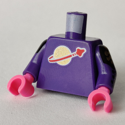 Torso, Classic Space Logo, Gold Lapels print, Dark Purple Arms, Dark Pink Hands [Plain] Dunkellila