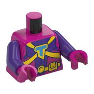 Torso, Dark Purple Armor, Azure 'T', Yellow Straps, Utility Belt print, Dark Purple Arms, Magenta Hands Magenta