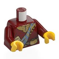 Torso, Robe, Gold Trim, Sand Blue Scarf, Parchment, Pouch print, Dark Red Arms, Yellow Hands Dunkelrot