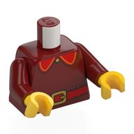 Torso, Red Collar, Gold Trim, Red Belt, Gold Belt Buckle print, Dark Red Arms, Yellow Hands Dark Red