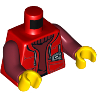 Torso Jacket, Laces, Radio In Pocket, Dark Red Sweater, Collar Print, Dark Red Arms, Yellow Hands Rot