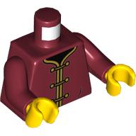 Torso Robes with Gold Clasps Print, Dark Red Arms, Yellow Hands Dunkelrot