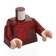 Torso, Coat, Red Scarf print, Dark Red Arms, Light Nougat Hands Dark Red