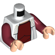 Torso Dress over Dark Red Undershirt Print, Dark Red Hands, Light Nougat Hands White