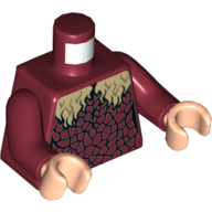Torso Black Cracks, Tan Fur Print, Dark Red Arms, Light Nougat Hands Dunkelrot