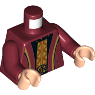 Torso, Robe, Gold Trim, Black/Dark Orange Tunic print, Dark Red Arms, Light Nougat Hands Dark Red