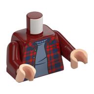 Torso, Dark Blue/Red Plaid Jacket, Sand Blue Shirt print, Dark Red Arms, Light Nougat Hands Dunkelrot