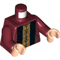 Torso Robe, Dark Brown Fur, Gold Shirt Print, Dark Red Arms, Light Nougat Hands Dark Red