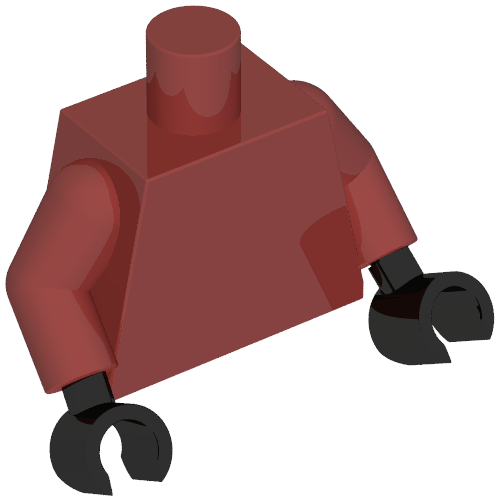 Torso Jacket, Black Straps, Silver Zipper, Brown Belt / Quiver print, Dark Red Arms, Black Hands Dark Red