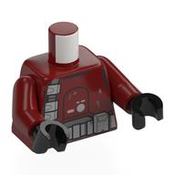 Torso, Galactic Marines Armor, Light Bluish Grey Utility Belts print, Dark Red Arms, Black Hands Dark Red