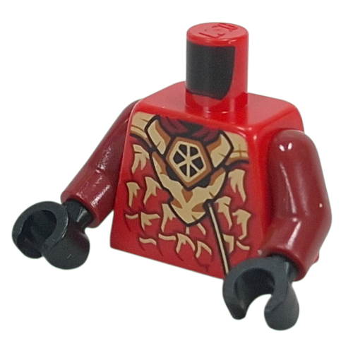 Torso, Ninja Robe, Gold Scales, Dragon print, Dark Red Arms, Black Hands Red