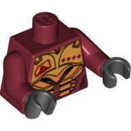 Torso Armor, Gold with Four Stars and Composite Armor Print, Dark Red Arms, Black Hands Dark Red