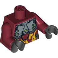 Torso Armor, Silver with Light Orange Camouflage Print, Dark Red Arms, Black Hands Dunkelrot