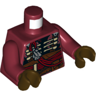 Torso, Rope, Ribs, Belt with Pockets Print, Dark Red Arms, Dark Brown Hands Dunkelrot
