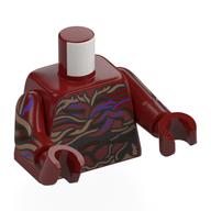 Torso, Dark Purple/Gold/Dark Brown/Nougat Vines print, Dark Red Arms and Hands Dunkelrot