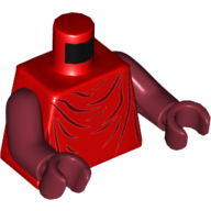Torso Imperial Royal Guard Robe Print, Dark Red Arms and Hands Red
