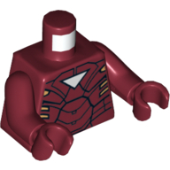 Torso Armor with White Triangle Print, Dark Red Arms and Hands Dunkelrot