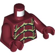 Torso Galaxy Squad Buggoid with Olive Green, Yellowish Green and Black Exoskeleton Print, Dar Red Arms and Hands Dunkelrot