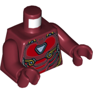 Torso Armor with Red Plates, Light Blue/White Triangle (Arc Reactor) Print (Iron Man), Dark Red Arms and Hands Dark Red