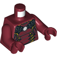 Torso Armor with Silver and Gold Detailing, Light Blue/White Triangle (Arc Reactor) Print (Iron Man), Dark Red Arms and Hands Dunkelrot