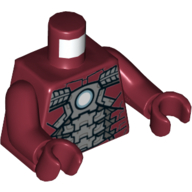 Torso Armour with Light Bluish Gray Plates, Light Blue/White Circle (Arc Reactor) Print (Iron Man), Dark Red Arms and Hands Dark Red