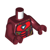 Torso Armor, Red Panels with Gold Trim, Triangle Arc Reactor print, Dark Red Arms and Hands Dunkelrot