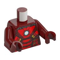 Torso Armor with Red and Gold Panels, White Circle Print, Dark Red Arms and Hands Dunkelrot